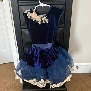 Weissman Navy and Gold Kids Dance Costume